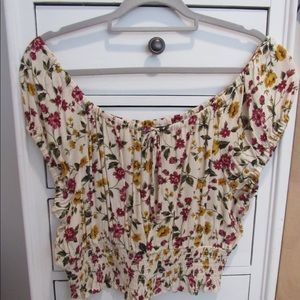 off the Shoulder Floral Blouse